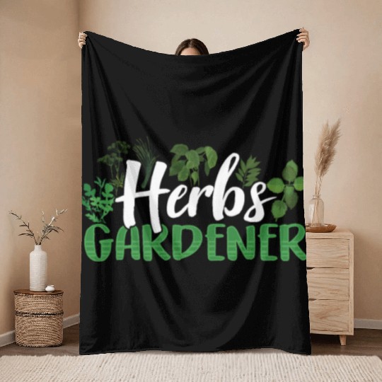 Herbs Gardener Gardening Herb Herbalist Herbalism Throw Blankets