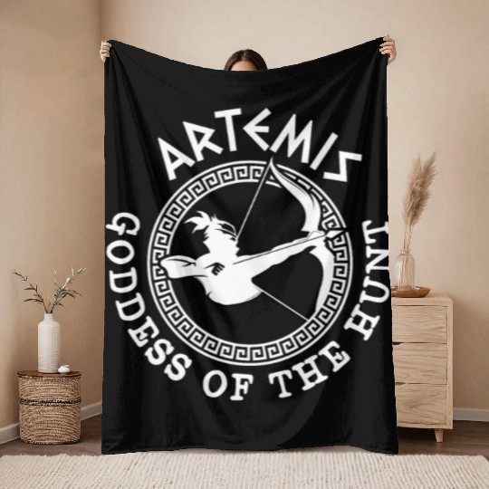 Artemis God, Greek God Throw Blankets