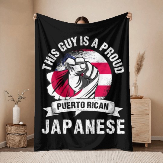 Puerto Rico Flag Japan Grown Men Boys Guy Throw Blankets