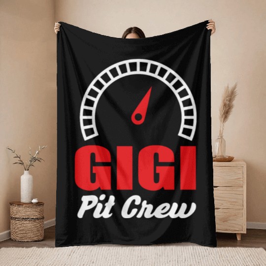 Gigi Racing Car Bday Party Family Matching Pit Cre Throw Blankets