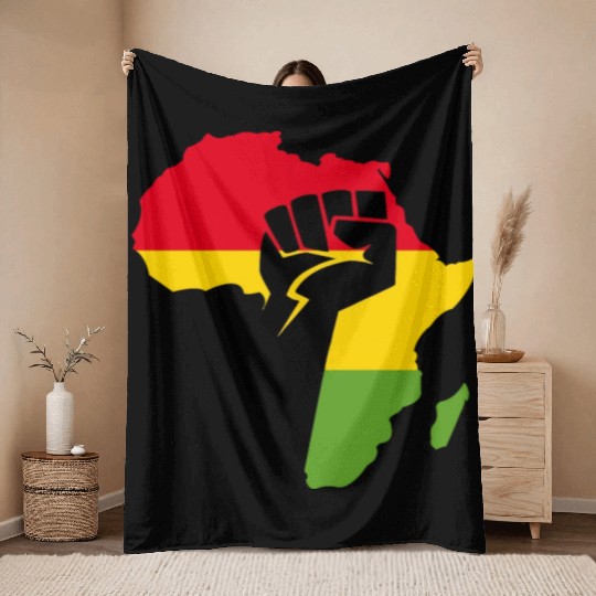 African Black Power Throw Blankets
