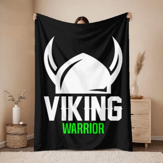 Viking Warrior Throw Blankets