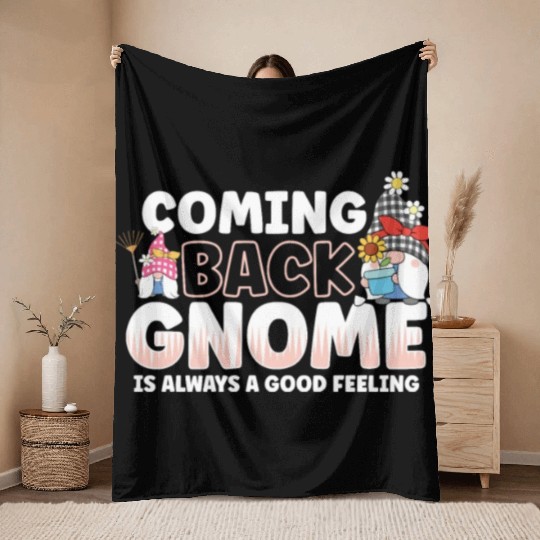 Garden Gnomes Gnome Lover Funny Gnome Gardening Throw Blankets