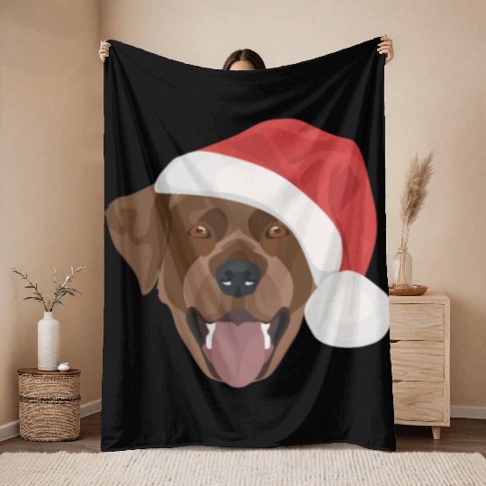 Labrador Merry Christmas Throw Blankets