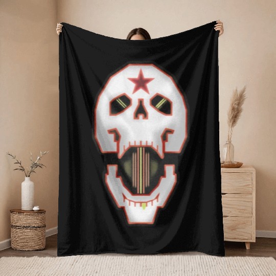 Cutout NT MMA skull Throw Blankets