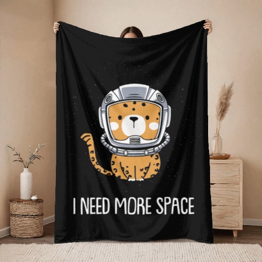 Jaguar Astronaut I Need More Space Throw Blankets