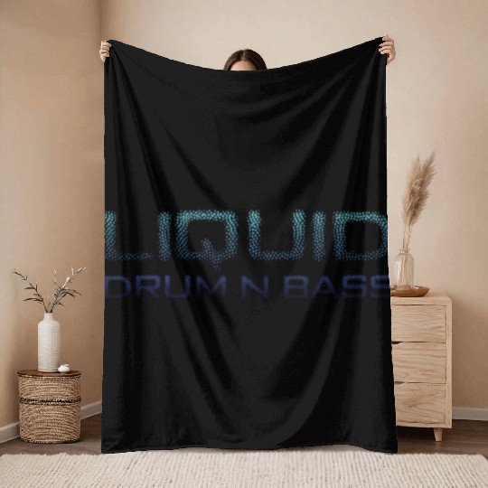 Liquid Drum N Bass Blue DNB Version Throw Blankets