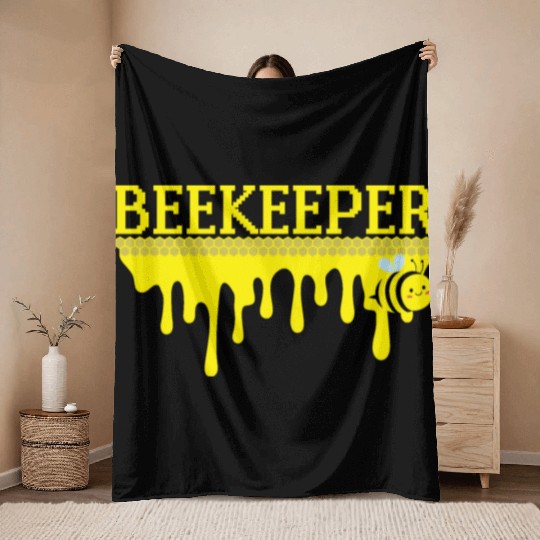 Bee Keeper Beekeeper, Funny Bee Hive Honey Lover Throw Blankets