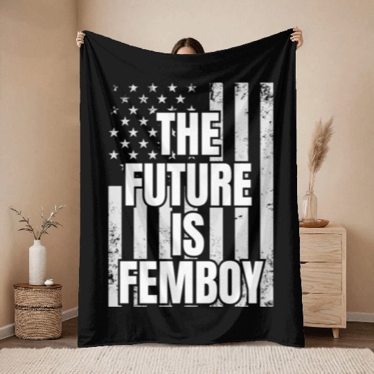The Future Is Femboy Throw Blankets