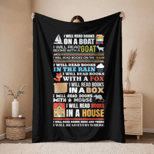 Reading Library Literature Read Books Lover Reader Throw Blankets