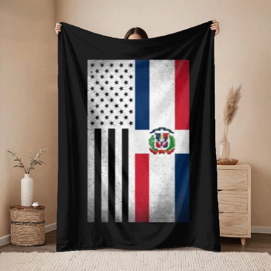 Dominican Republic Design for Dominican Americans Throw Blankets