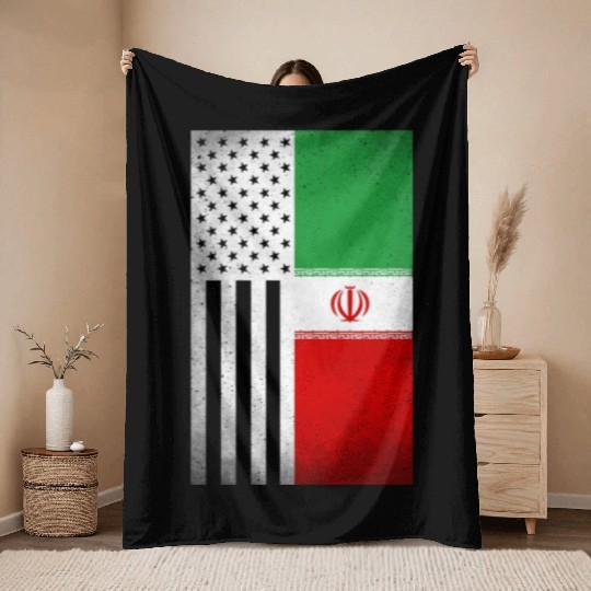 Iran Design for proud Iranian Americans Throw Blankets