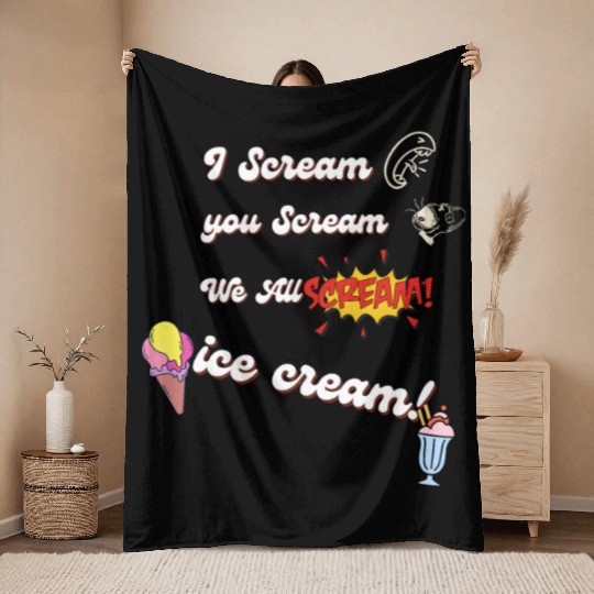 we all scream iceceam Throw Blankets