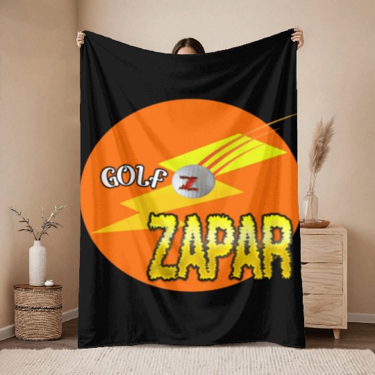 Zapar Orange and Yellow Golf Logo Throw Blankets