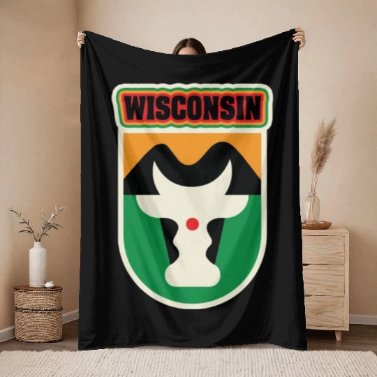 US States WISCONSIN Throw Blankets