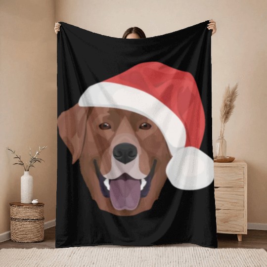 Labrador Merry Christmas Throw Blankets