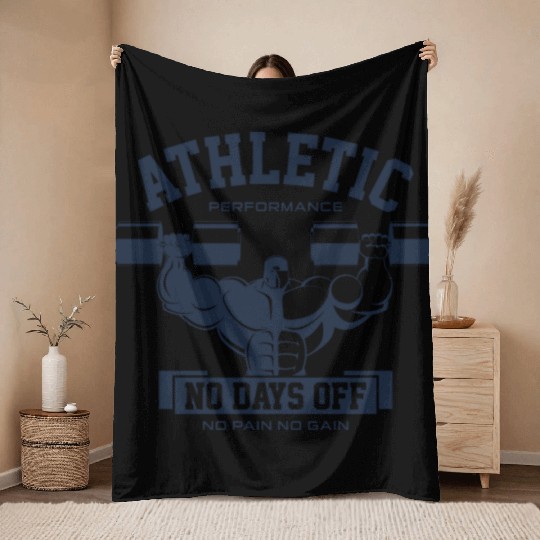 fitness bodybuilding gym Throw Blankets