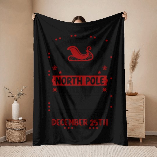 Reindeer Mail North Pole Delivery Throw Blankets