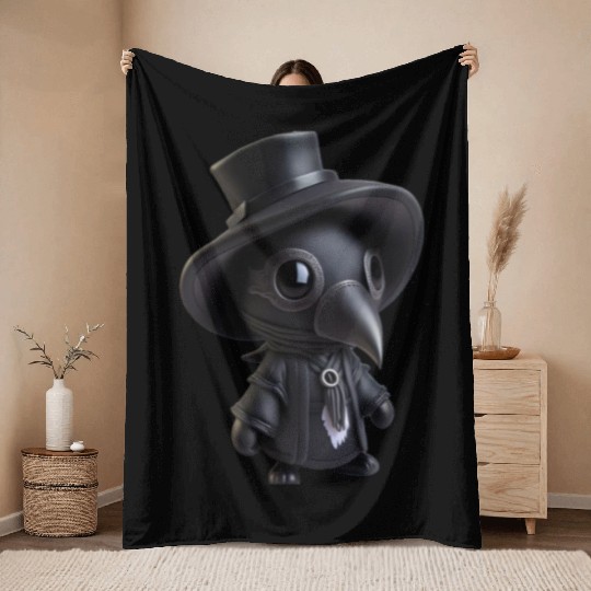 Plague Doctor Killer Throw Blankets