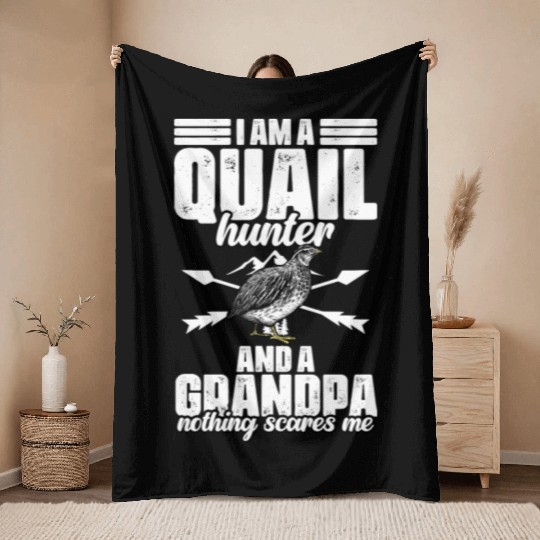 Funny Quail Hunting Hobby For Bobwhite Quail Throw Blankets