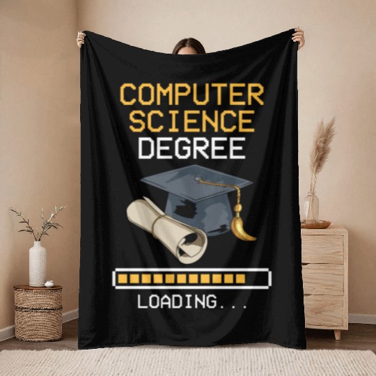 Computer Science Degree Loading Major Bachelor Mas Throw Blankets