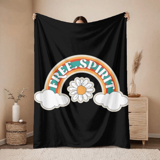 Free spirit affirmation Throw Blankets
