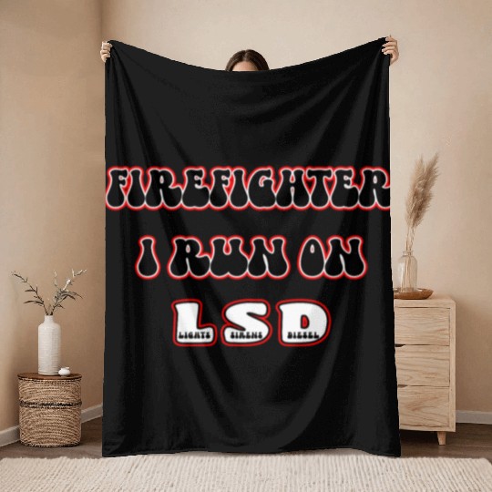 Firefighter Runs On LSD Throw Blankets