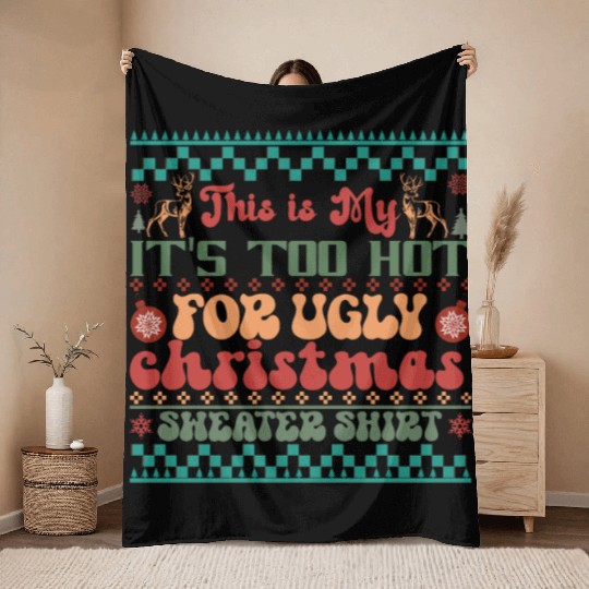 retro vintage pink santa claus Throw Blankets