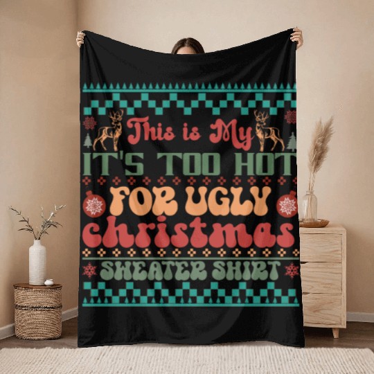 retro vintage pink santa claus Throw Blankets