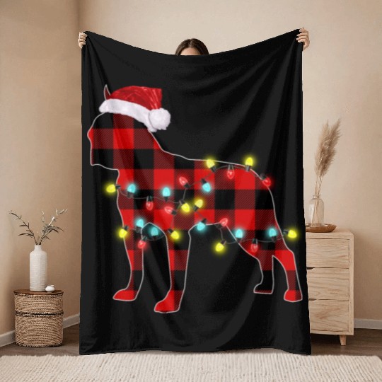 Boston Terrier Christmas Dog Lover Pajamas Throw Blankets