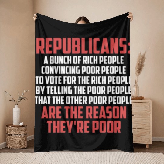 Anti Republicans Definition - Democrat Liberal Throw Blankets