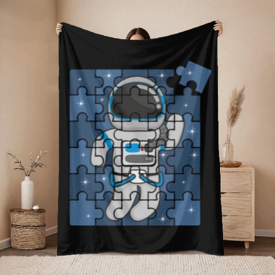 Autism Spaceman Astro Cosmo Space Lover Autism Awa Throw Blankets