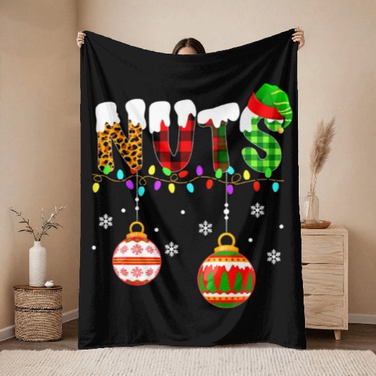 Funny Chest Nuts Couples Christmas Chestnuts Xmas Throw Blankets