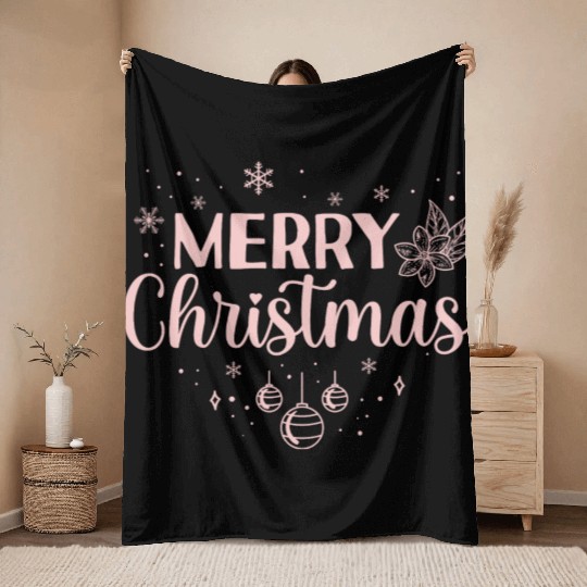 Pastel Christmas Holiday X-Mas Lover Throw Blankets