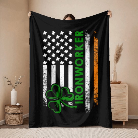 Im An Irish Ironworker Ironworker Throw Blankets