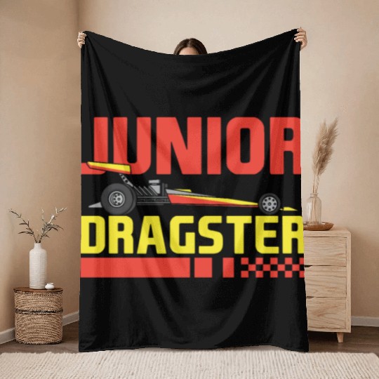 Junior Dragster Drag Racing Future Drag Racer Kids Throw Blankets