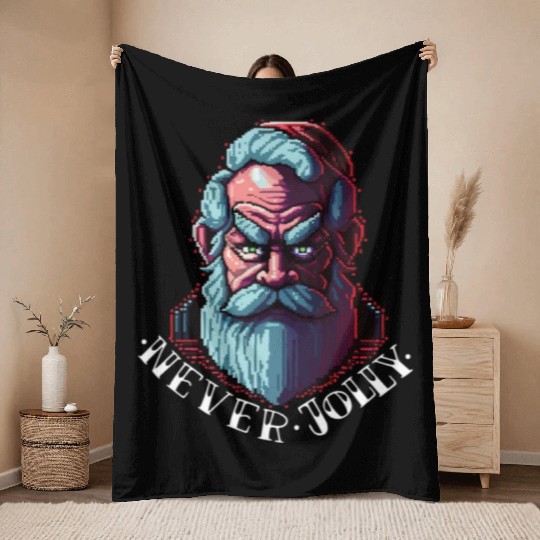 Grumpy Santa Throw Blankets