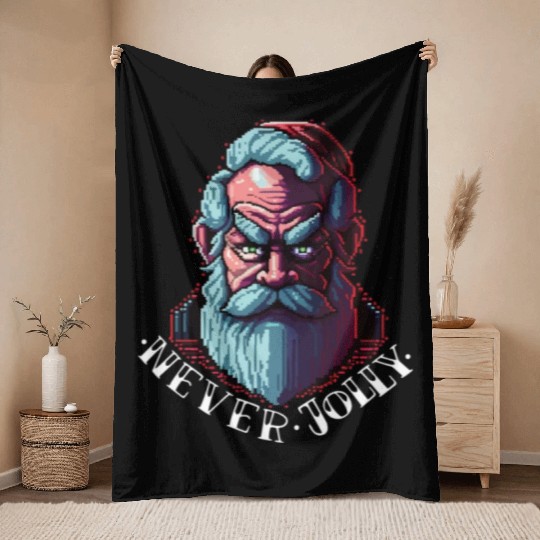 Grumpy Santa Throw Blankets