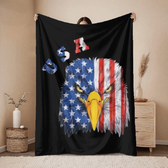 USA - Bald Eagle Throw Blankets