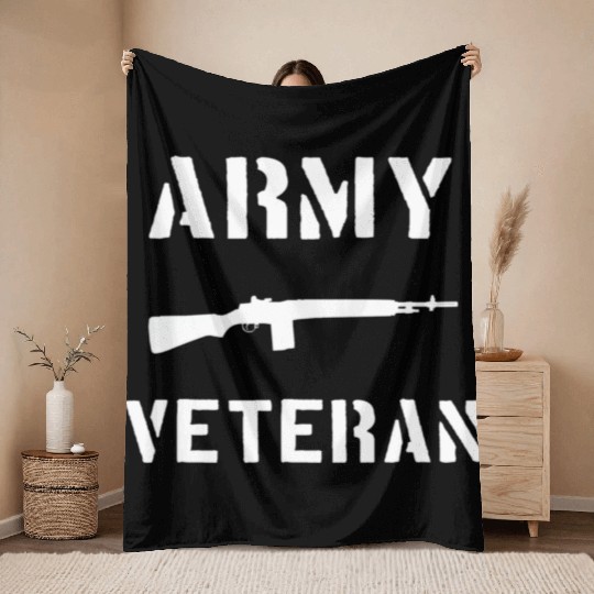 US Army Veteran M14 Rifle Throw Blankets
