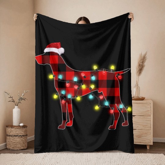 German Shorthaired Pointer Christmas Dog Lover Throw Blankets