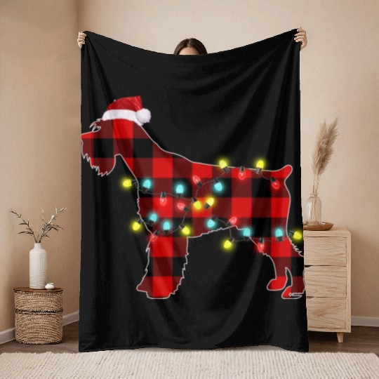Miniature Schnauzer Christmas Dog Lover Pajamas Throw Blankets