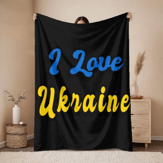 I love Ukraine Throw Blankets