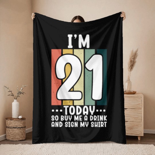 Its my Birthday Sign My Throw Blankets