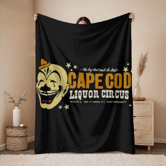 Vintage Clown Liquor Store Throw Blankets