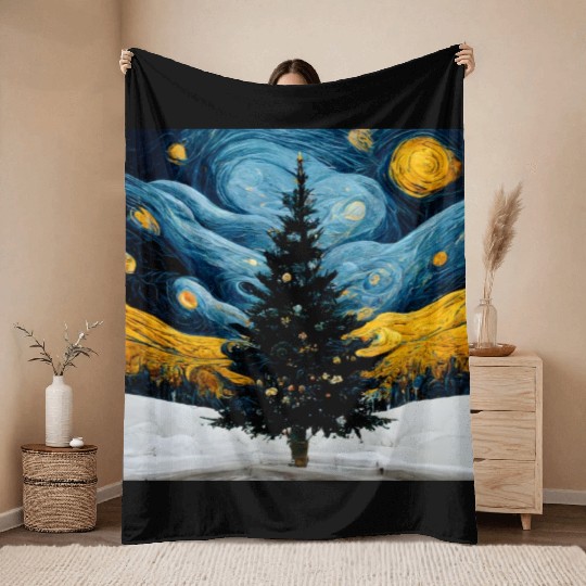 Van Gogh Design Christmas Throw Blankets