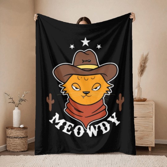 Meowdy Throw Blankets
