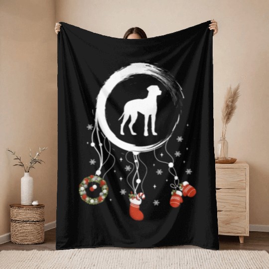 dog dreamcatcher Christmas Rhodesian Ridgeback Throw Blankets