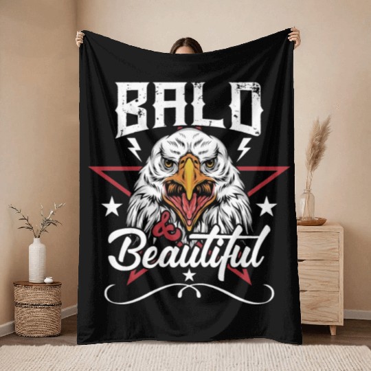 Bald and Beautiful Throw Blankets