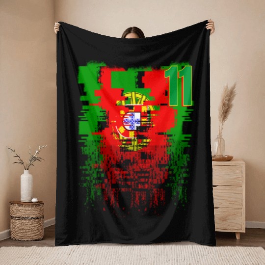 Portugal Soccer team Jerseys Portugal team 2022 nu Throw Blankets